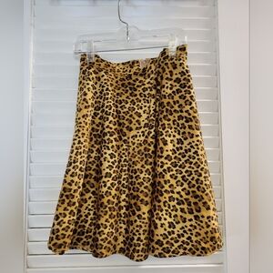 miami Leopard Print Circle Skirt in Gold and Brown